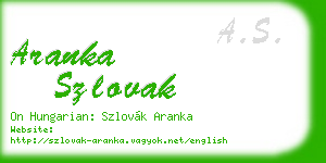 aranka szlovak business card